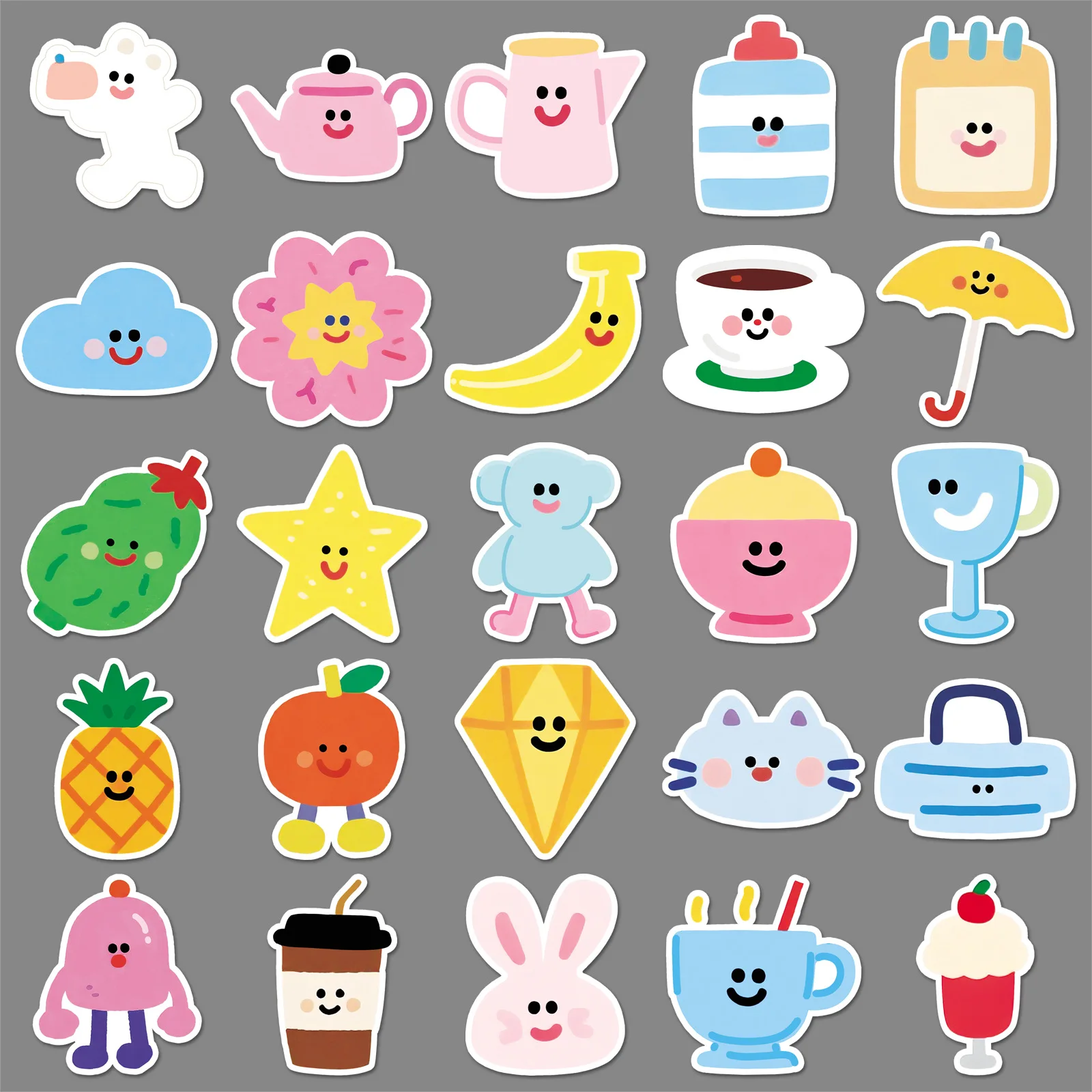 50PCS Dopamine Jeugd Leuke Graffiti Sticker Gekleurde Schetsen Cartoon Decal Laptop Telefoon Gitaar Skateboard Waterdichte Sticker