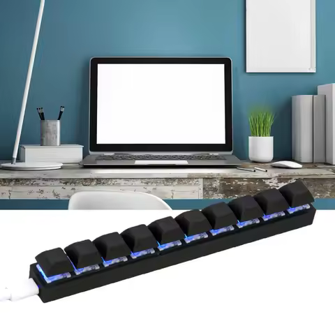 Custom Mini USB Wired 10 Keys Keyboard DIY Shortcut Keyboard Black USB Programmable Macro Mechanical Keyboard For PC P9X5