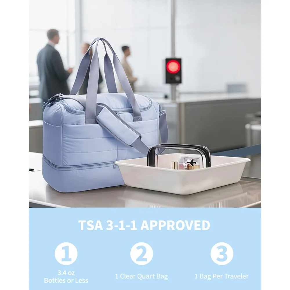 حقيبة سفر منتفخة خفيفة الوزن للنساء مقاس 18 × 14 × 8 مع حجرة للأحذية ومعتمدة من إدارة أمن المواصلات الأمريكية لخطوط الجوية الروحية الشخصية #2