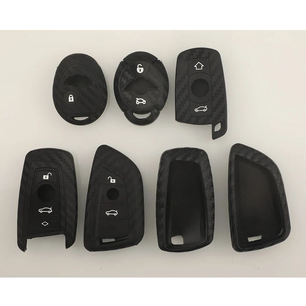 jingyuqin Autoschlüsselhülle aus Silikon für BMW Mini Cooper S R50 R53 Two CAS4 F FEM 3 5 7 Serie E90 E92 E93 X5 F10 F20