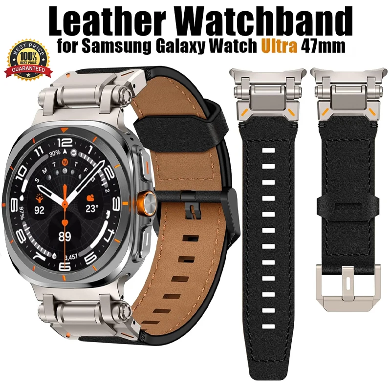 

Кожаный ремешок для Samsung Galaxy Ultra Watch 7, 47 мм, роскошный мягкий браслет для часов GALAXY Watch Ultra 7, 47 мм, ремешок для часов, браслет