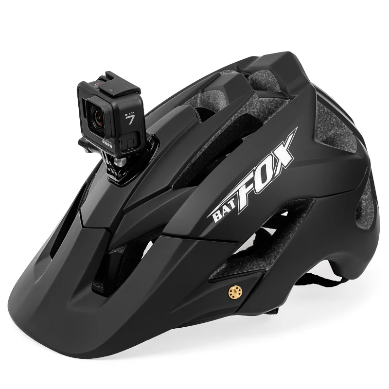 BATFOX-Casco de Ciclismo para Hombre, protector de cabeza para Bicicleta de montaña, color negro mate, nuevo