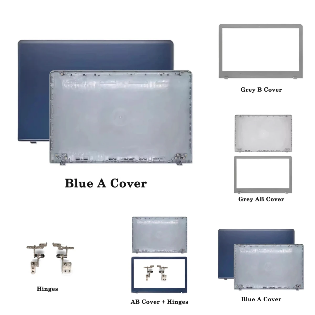 Para Laptop 470R5E NP510R5E: Tampa Traseira LCD, Moldura Frontal, Dobradiças, Palmrest e Base Inferior Cinza Azul
