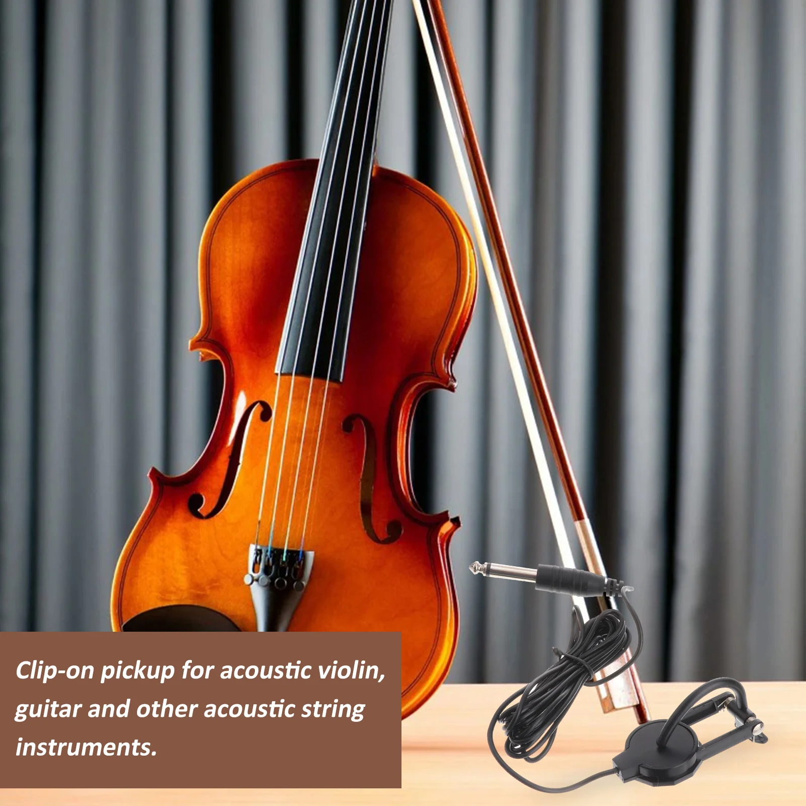 

Clip-On Pickup 6.35Mm Jack For Acoustic Violin Guitar Mandolin Banjo Ukulele Lute Soundhole Instrument Microphone