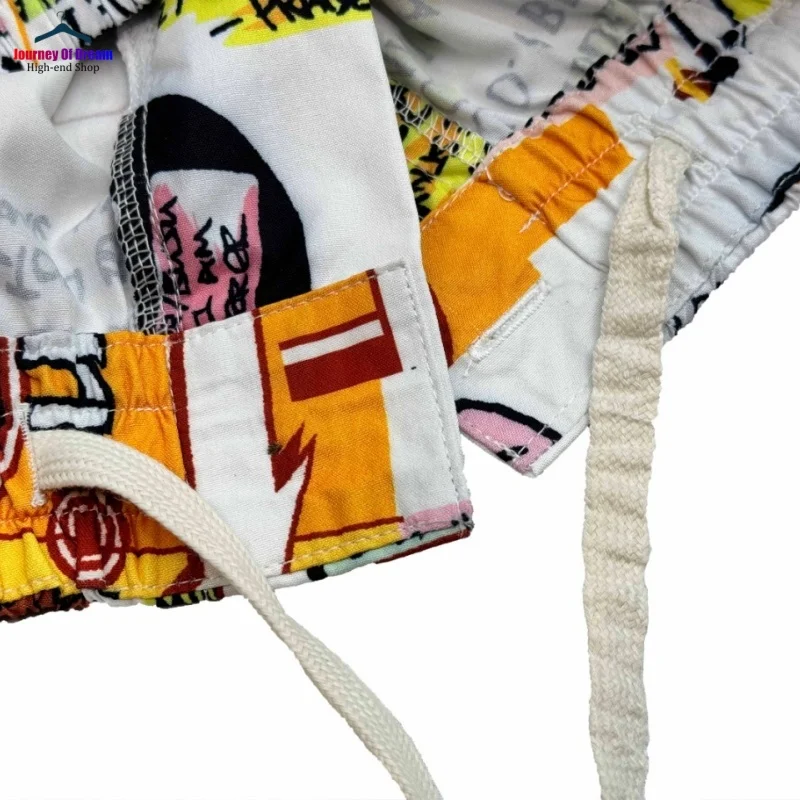 WACKO MARIA Japanese Letters Full Print Casual Shorts High quality 1:1 Summer Mens Womens Drawstring Loose Brand Short Sleeve