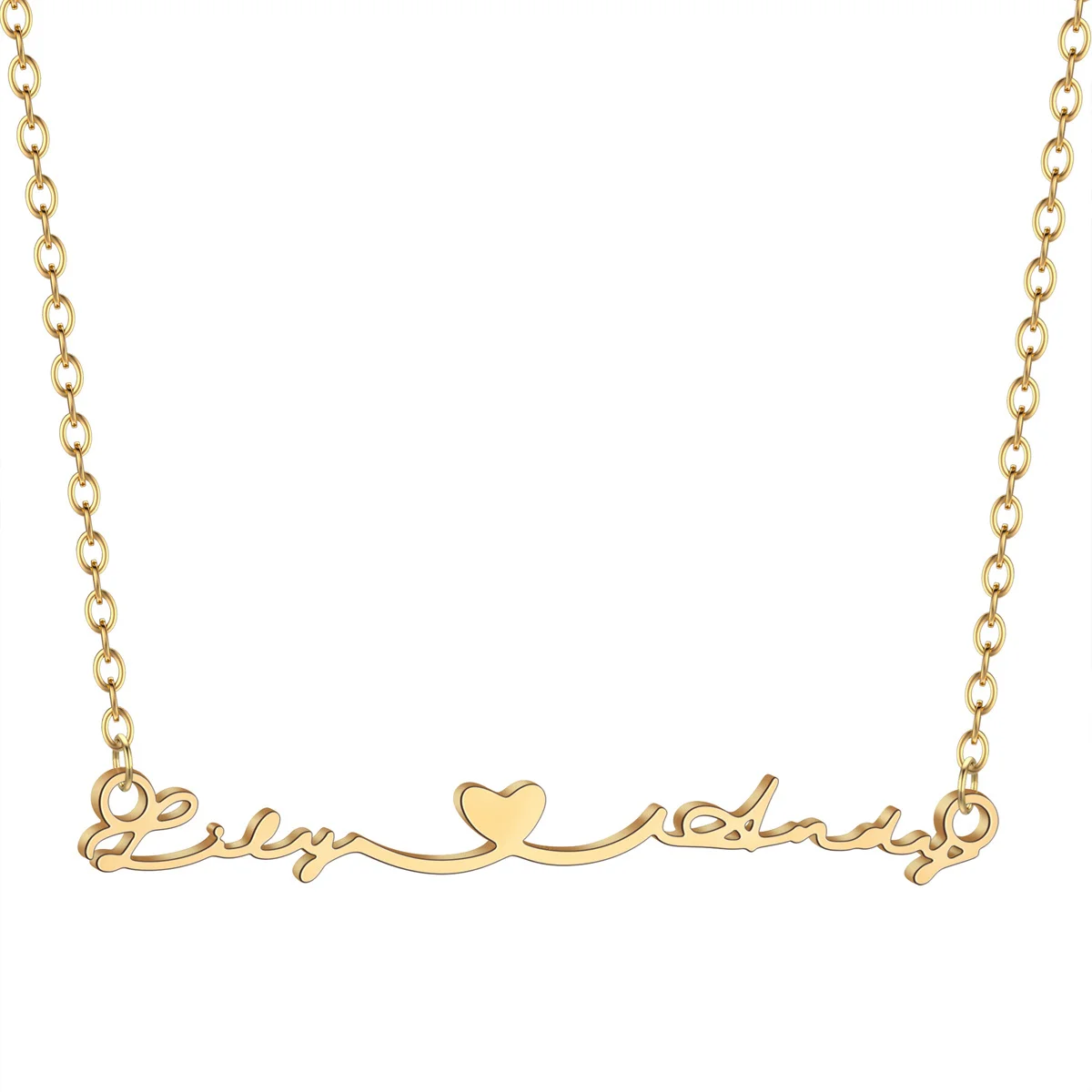 QIAMNI Custom Multiple Heart Necklace Personalized Stainless Steel Customized Engraved Couple Name Jewelry Valentine's Day Gift