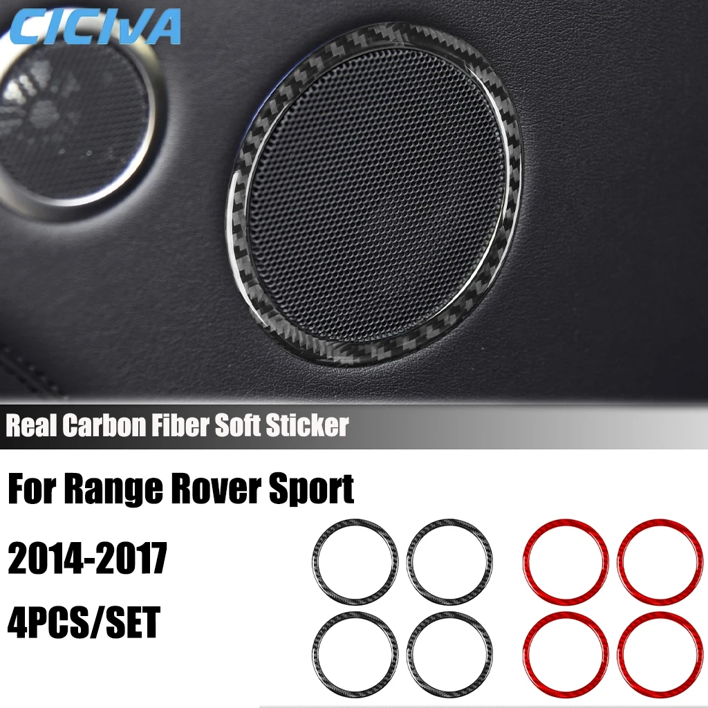 

Carbon Fiber Car Accessories Door Speaker Ring Modified Interior Trim Cover Soft Sticker For Range Rover Sport 2014-2017
