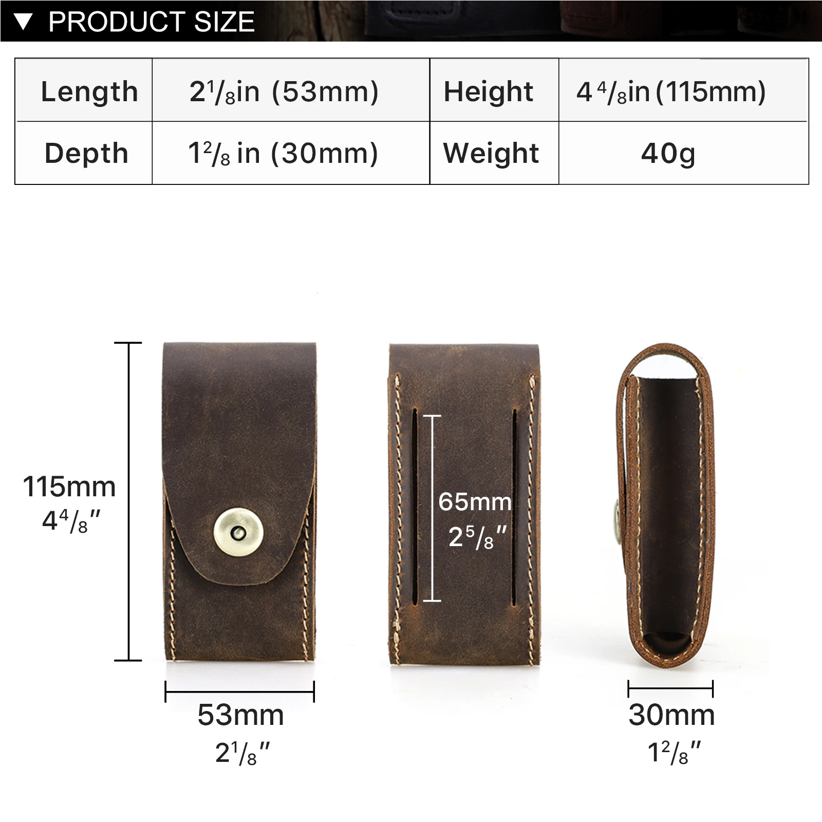 Genuine Leather EDC Organizer Sheath Handmade Tactical Tool Mini Pouch Holster with Belt Clip Storage Bag