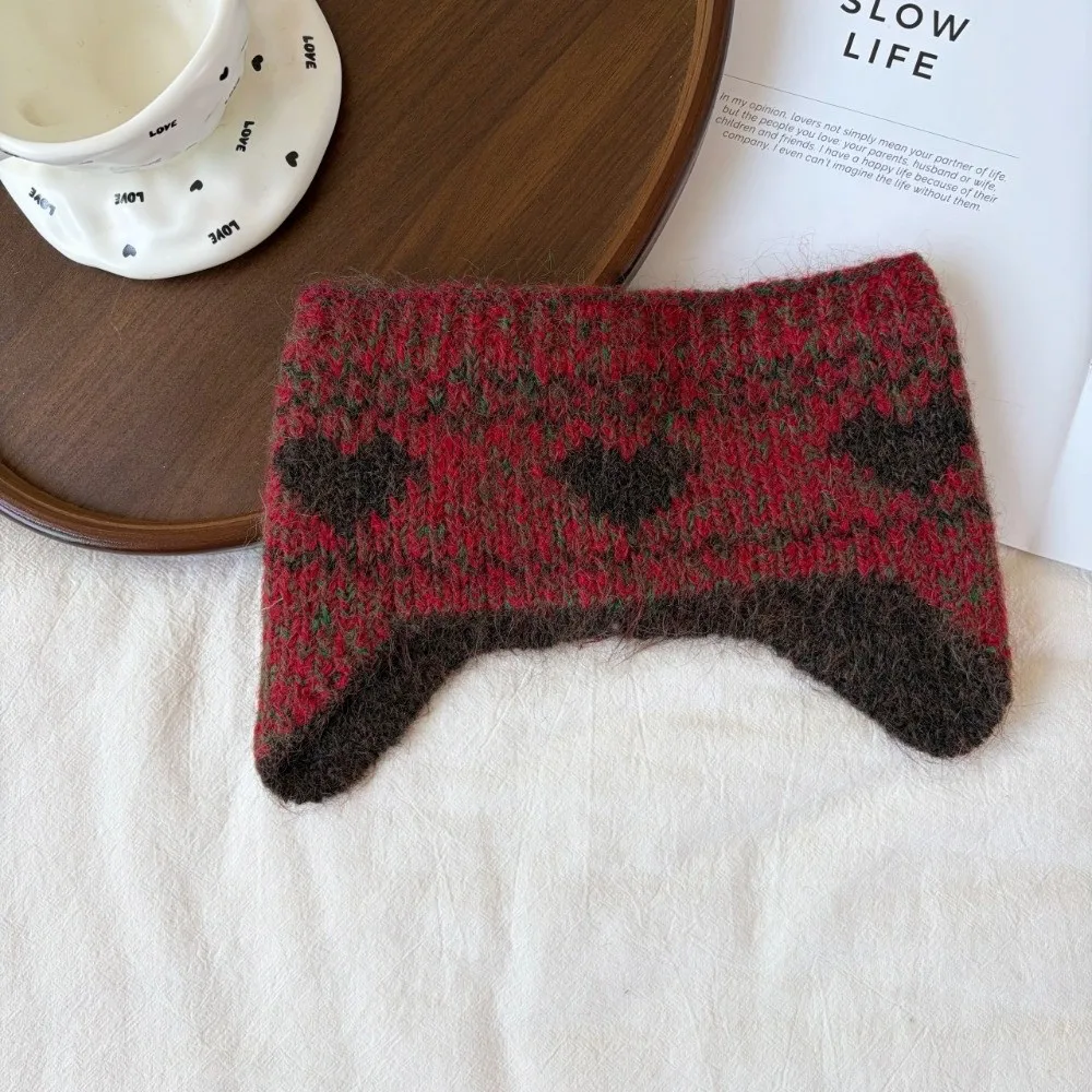 New Warm Knitted Ear Cover Snowflake Thickened Ear Warmer Windproof Heart-shaped Winter Earmuffs Outdoor