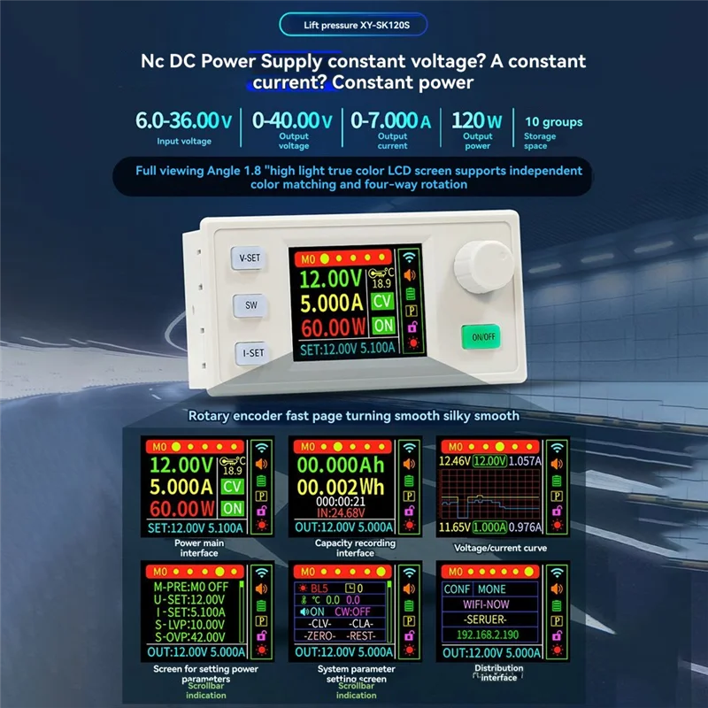 AC57-SK120S تيار مستمر موفر طاقة تنظيمي + WFPOW تيار مستمر محول فرق الجهد قابل للتعديل ينظم الطاقة 7A 120 واط وحدة شحن الطاقة الشمسية #4