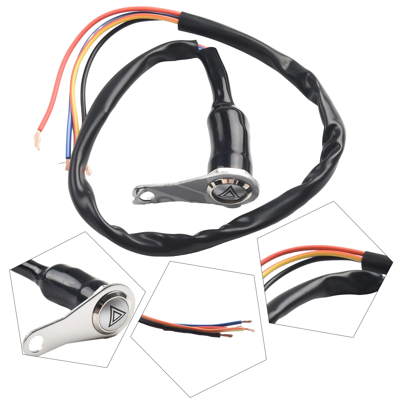 High Quality Material Handlebar Mount Switch Copper Wires Headlight Switch Manual-return Button Aluminium Alloy