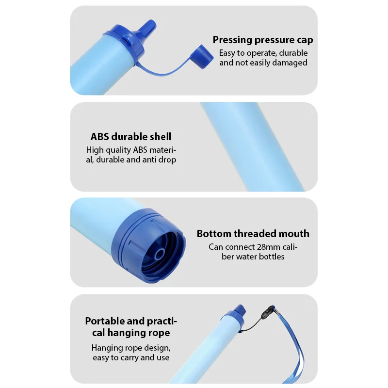 Outdoor Water Purifier Camping Hiking Emergency Life Portable Purifier Water Filter Suitable for Streams, Lakes Outdoors Camping