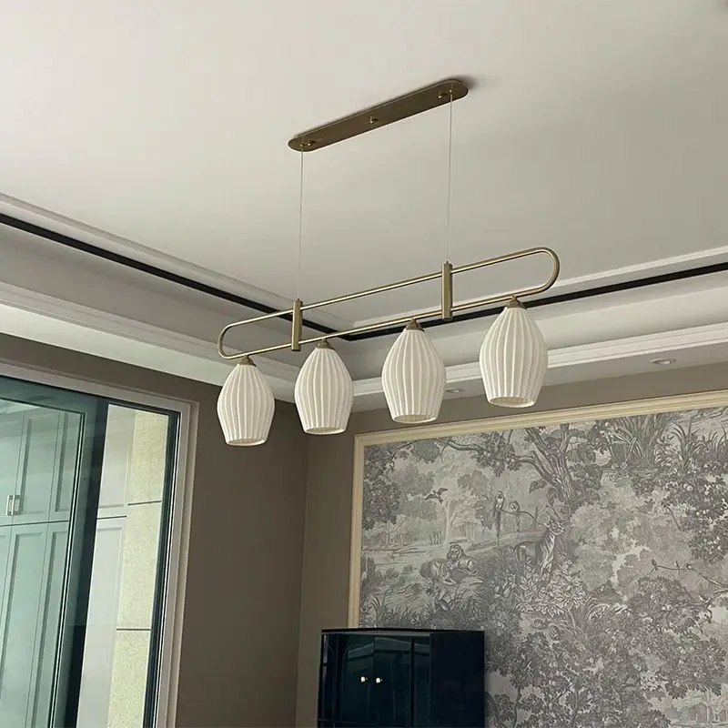 Modern Glass Chandelier for French Restaurant  Bar Counter A Living Room Pendant Lamp Interior Design Lighting Hanging Fixture