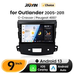 8Core 2 Din Android 13 Car Radio Multimedia Player For Mitsubishi Outlander 2006-2011 Peugeot 4007 Citroen C-Crosser Carplay Gps