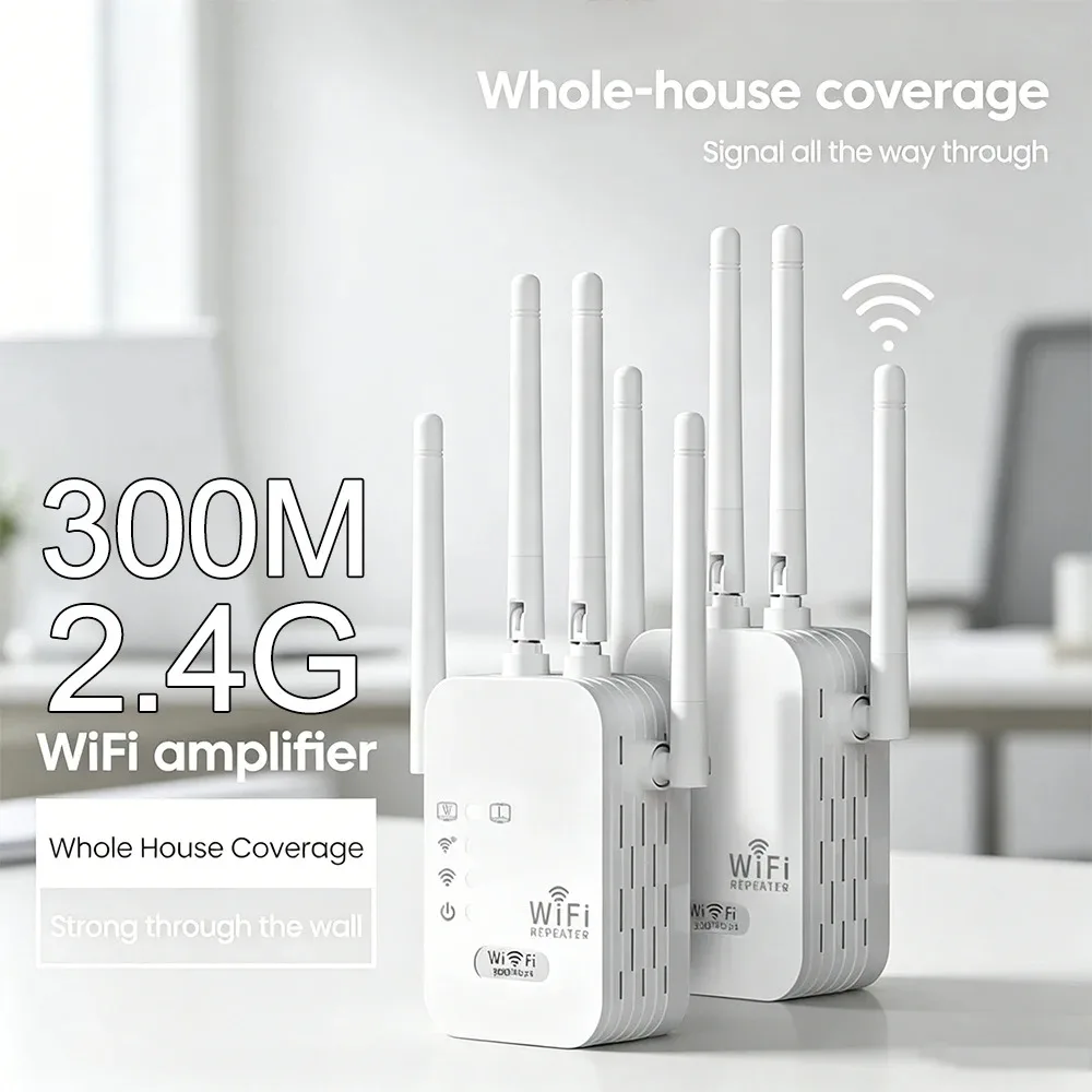 

300Mbps 2.4G WiFi Extender Wireless Repeater 802.11N Long Range Signal Booster Amplifier Home Network Router Range Extender
