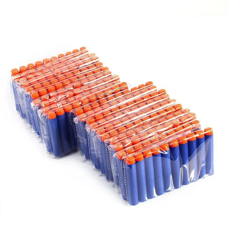 Blasters Nerf n-strike para crianças, dardos esponjosos macios, recarga de cabeça redonda, 7,2 cm, 50 ou 100pcs