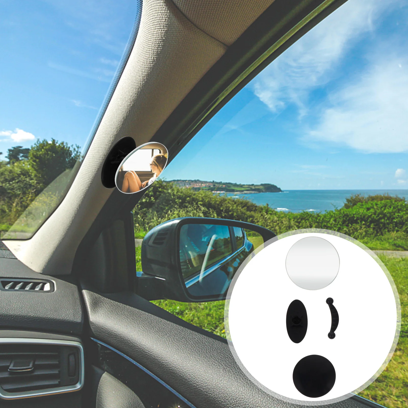 

2Sets Blind Spot Mirror Rearview Warning Strip Car Auxiliary Rear View Mirror Wide Angle Car Supplies Auto Accessories