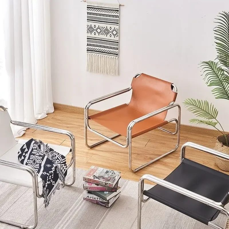 Independent living room chair Metal back chair Household modern aesthetic armchair Multifunctional comfortable furniture