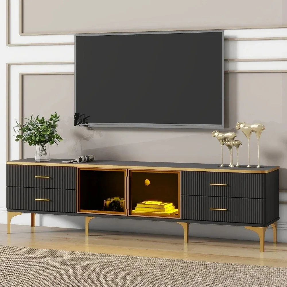 Tv Table Entertainment Center Unit Television Cabinet Luxury Living Room Media Console Monitor Stand Full Modern Dining Wood