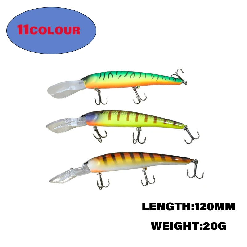 

Long Tongue Minnow Diving Imitation Sea Fishing Warp 120mm/20g Sea Bass Road Fake Bait Road Lure Bass Fishing Lure Freshwater