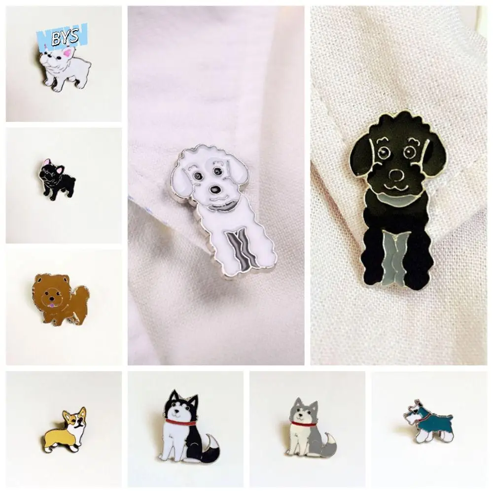 

Clothing Accessories Cartoon Dog Pet Dog Brooch Animal Husky Dog Animal Enamel Pins Bulldog Funny Cartoon Metal Badge Jeans