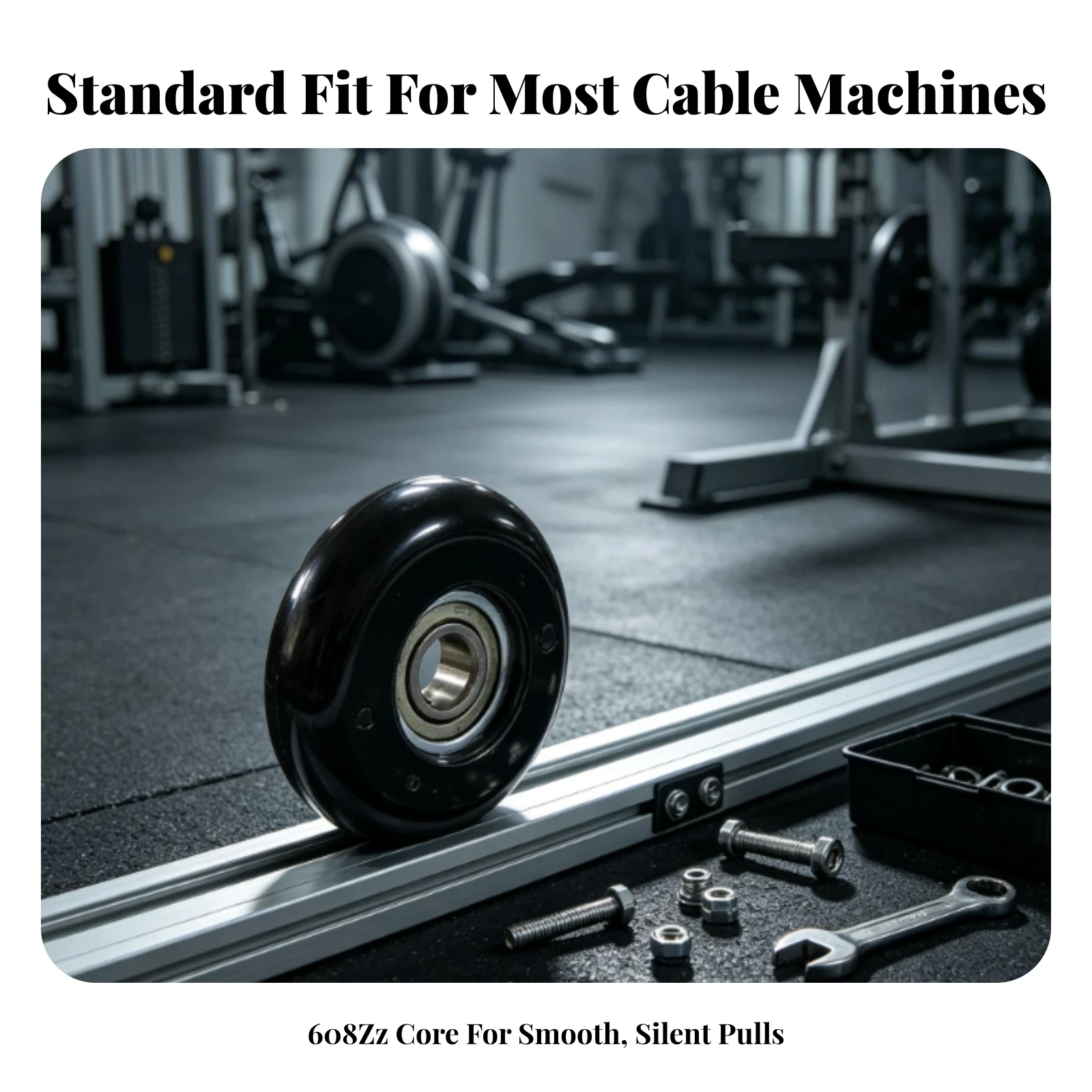 Roller Wheel with Bearing Smooth-Rolling Track Roller Wheel Rollers Long-Lasting Casters Stable for Fitness Equipment
