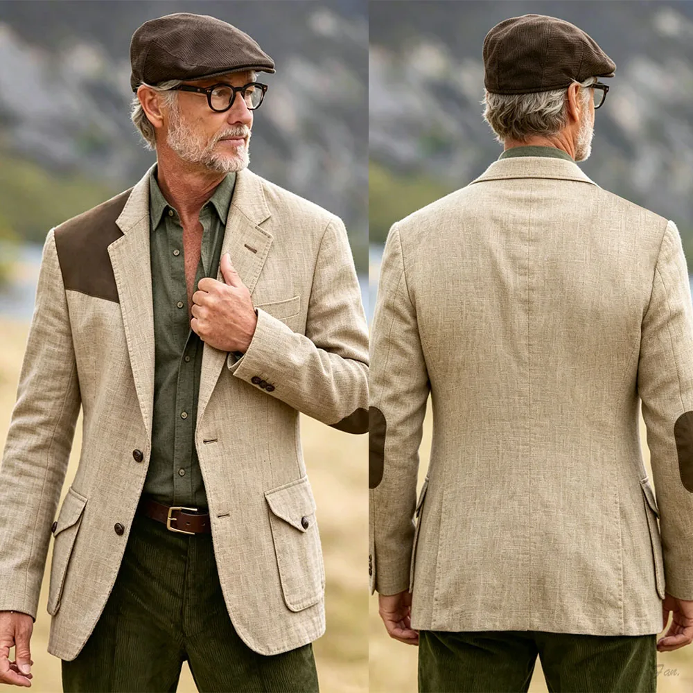 Designer Men Jacket For Wedding Notched Lapel Single Breasted Blazer Business Party Prom Custom Made Only Coat