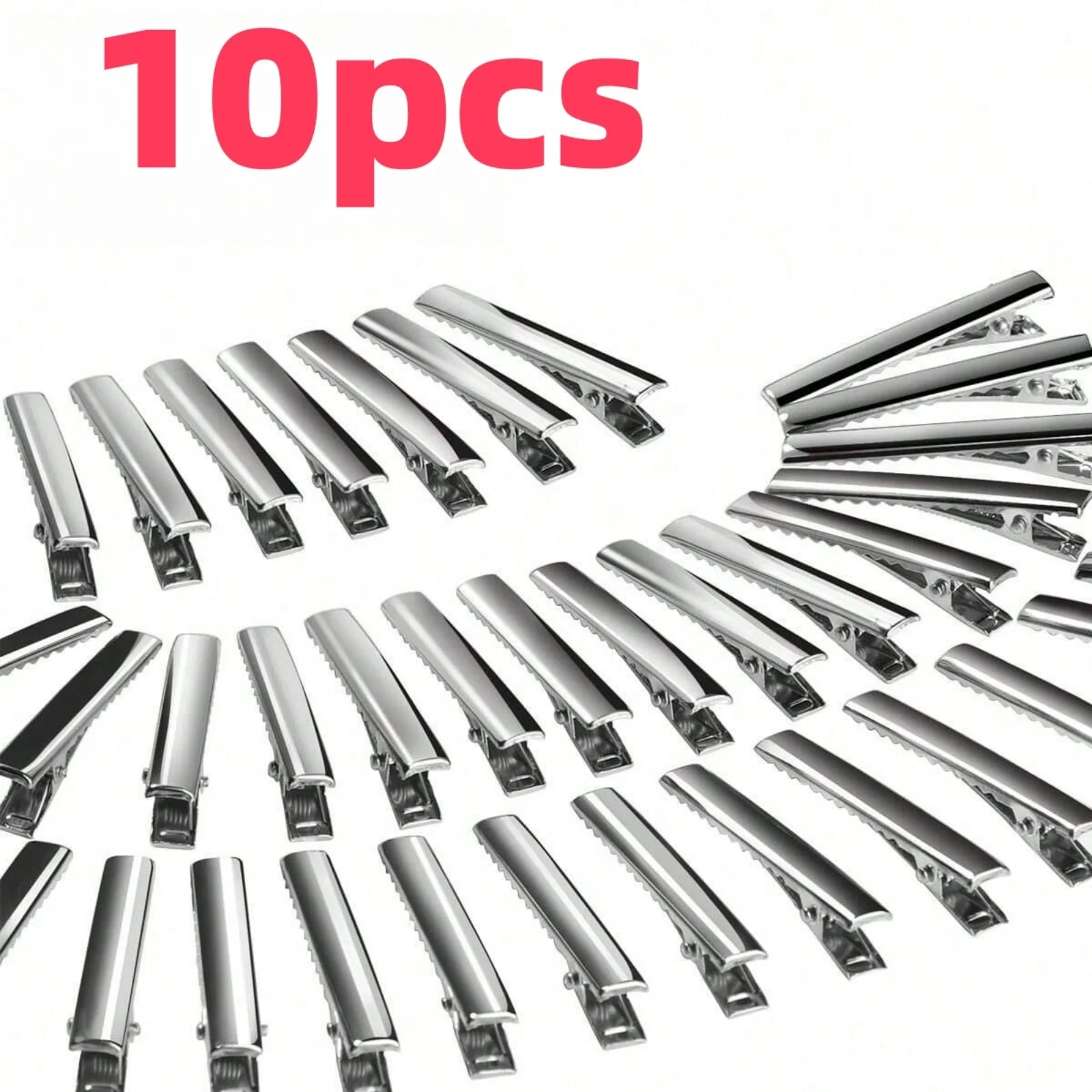 10-50PCS Alligator Clips, Metal Single-Prong Silver Alligator Clips (Suitable for Bow-Making Crafts), Applicable for Daily Hair image 4