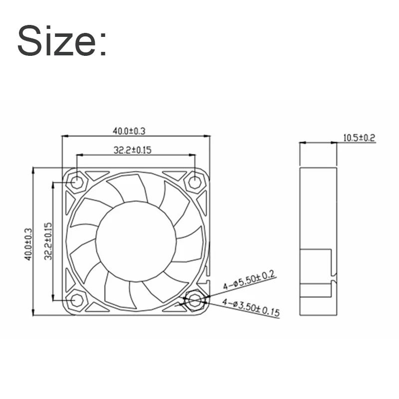4010 컴퓨터 CPU 그래픽 카드 쿨러 미니 소형 배기 선풍기, 엔더 3 CR10 3D 프린터용, DC 5V, 12V, 24V, 40x140x10mm
