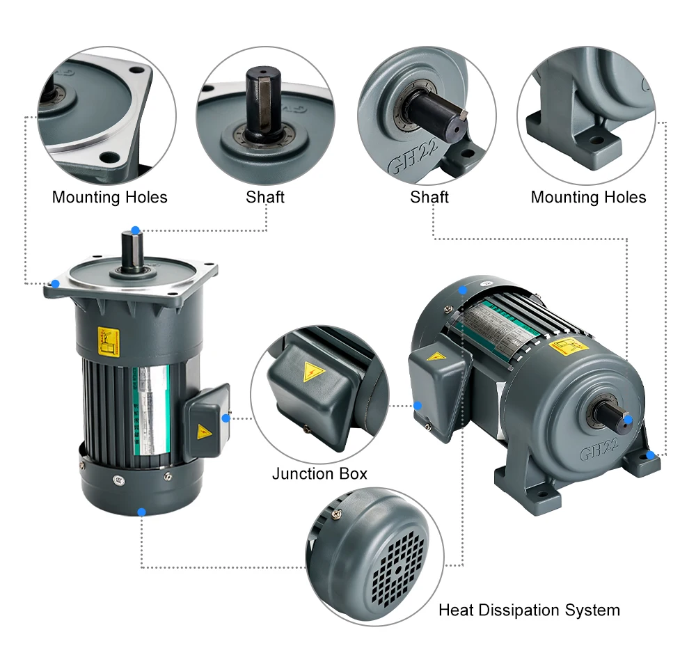 RATIO 1:10 AC Electric Motor for Mixer Machine  GEAR MOTOR Horizontal Type 400W 1/2hp 220V 60hz 3phase