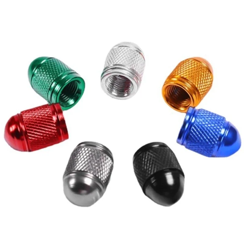 4pcs Aluminum Nipple Caps Bullet Car Truck Air Port Cover Tire Rim Valve Wheel Stem Cap Exterior Parts Car Accessories