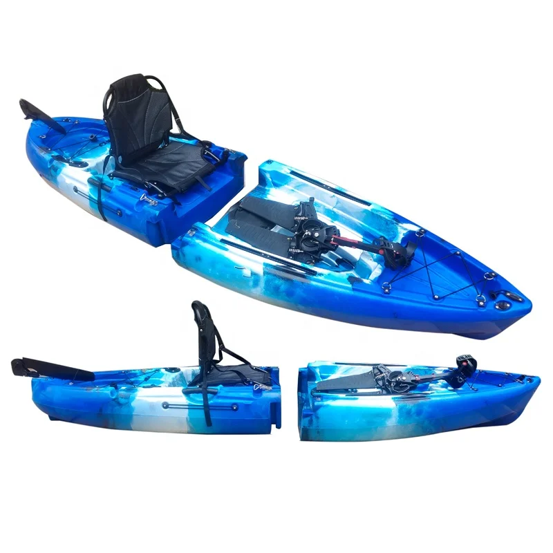 Sistema de conducción de pedal de pesca, kayak de un solo motor de 8 pies, kayak de pesca modular dividido con pedales para océano, lagos y ríos, novedad