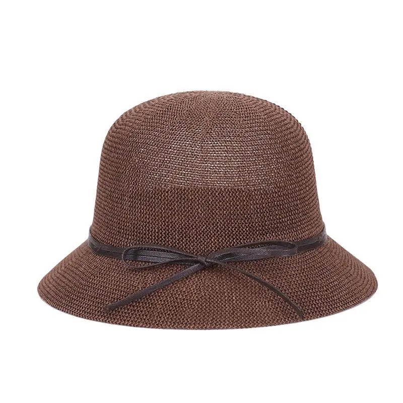 Summer Women's Hat Short Brim Breathable Sunshade Cap Middle Aged And Elderly Fishing Boat Hat Old Lady Grass Hat