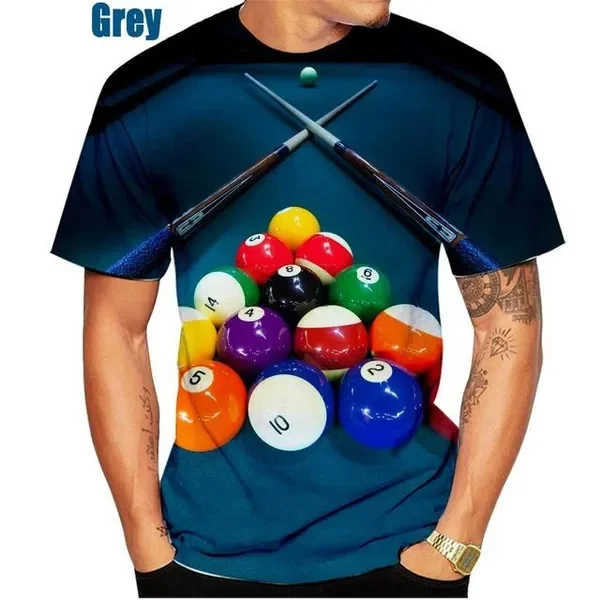 New Fashion Billiards 3D Printed T-shirt Men Women Casual Fashion Round Neck Short-sleeved Kid Funny Trendy Unisex Tees Tops