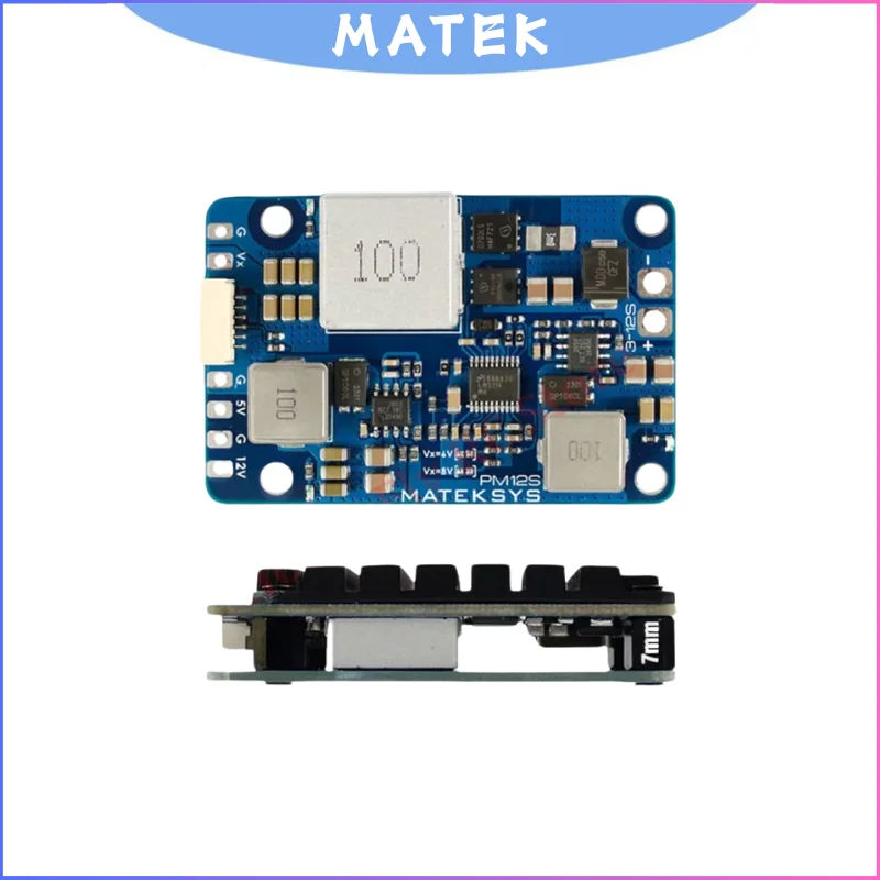 

Модуль питания Matek PM12S-3 — вход LiPo 3-12S с двойным BEC 5 В, 9 В и радиатором для мультироторных FPV-дронов с фиксированным крылом