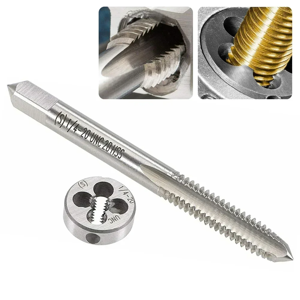 

Premium 14 20UNC Machine Thread Tap & Die Set, Right Hand Tool with Clockwise Cutting Function, Ensures Smooth Thread Creation