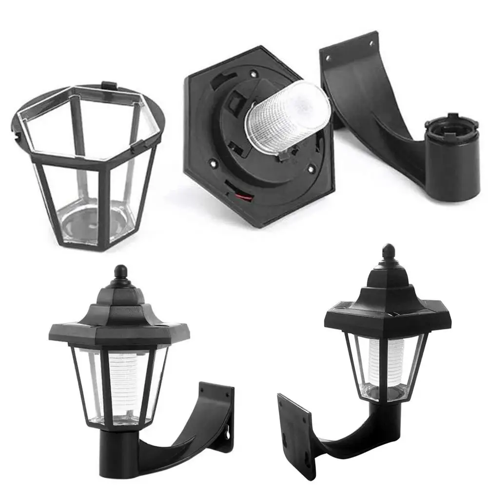Triple Solar Panel Vintage Outdoor Wall Sconce IP66 Waterproof Rotatable Hexagonal Decorative Lamp For Garden Backyard Steps image 5
