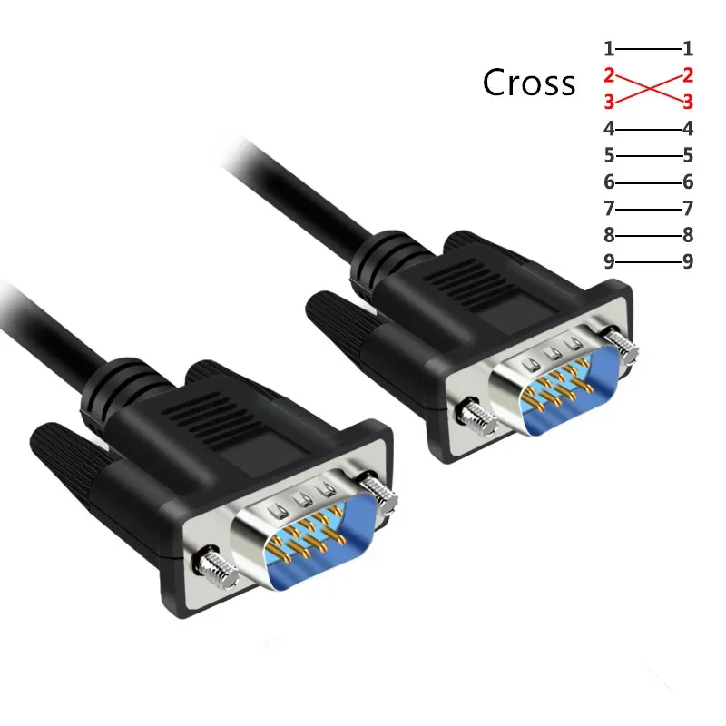 Кабель для модема DB9 с разъемом мама/Папа RS232, соединение крест/прямой, 9-контактный кабель для передачи данных, конвертер, Удлинительный шнур