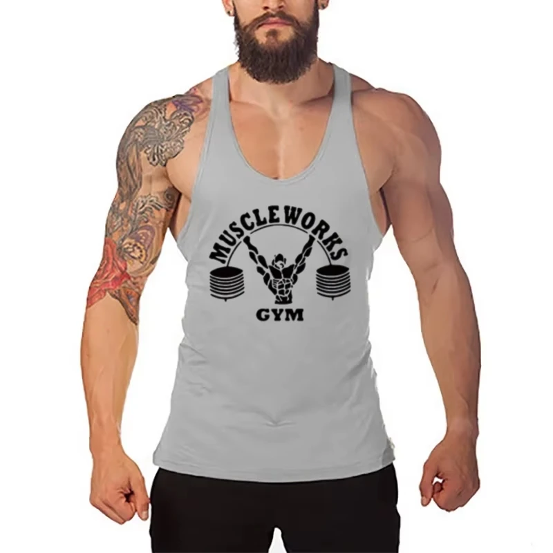 2025 New Men's Stringer Gym Vest - Muscle - Focused Graphic, Soft Cotton, Breathable for Bodybuilding, Fitness & Running