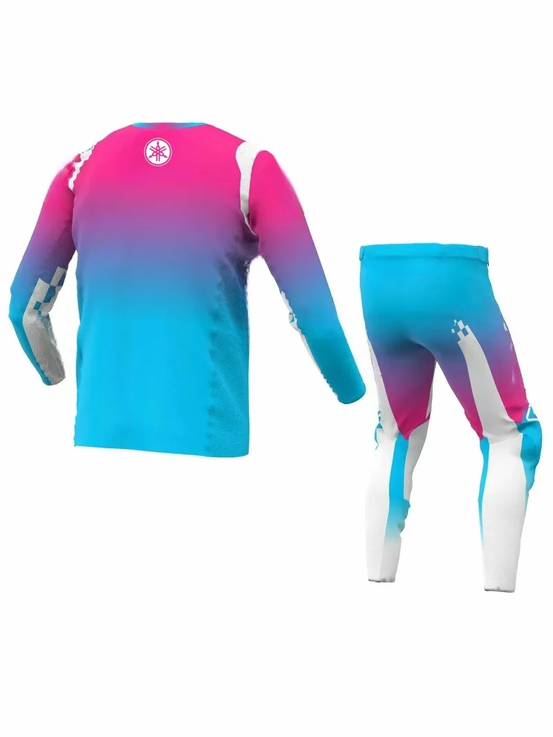 Summer Hot Selling Yamaha Fashion Trend Candy Colored Long Sleeved Pants Set  Men Women Protection Motorcycle Riding Sportswear