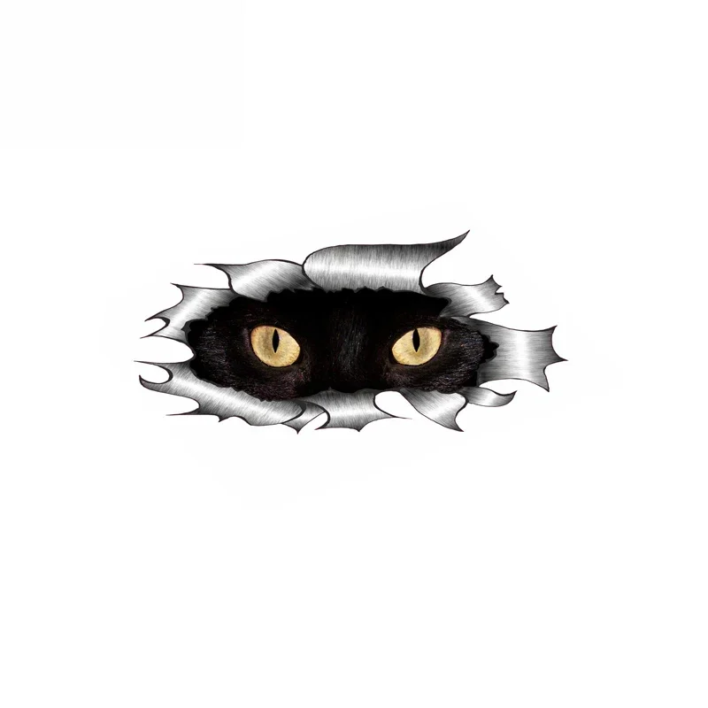 15cm*7cm Waterproof Car Stickers Black Cat Eyes Peeking Funny Car Stickers Styling Motorcycle Stickers Suitable for All Car