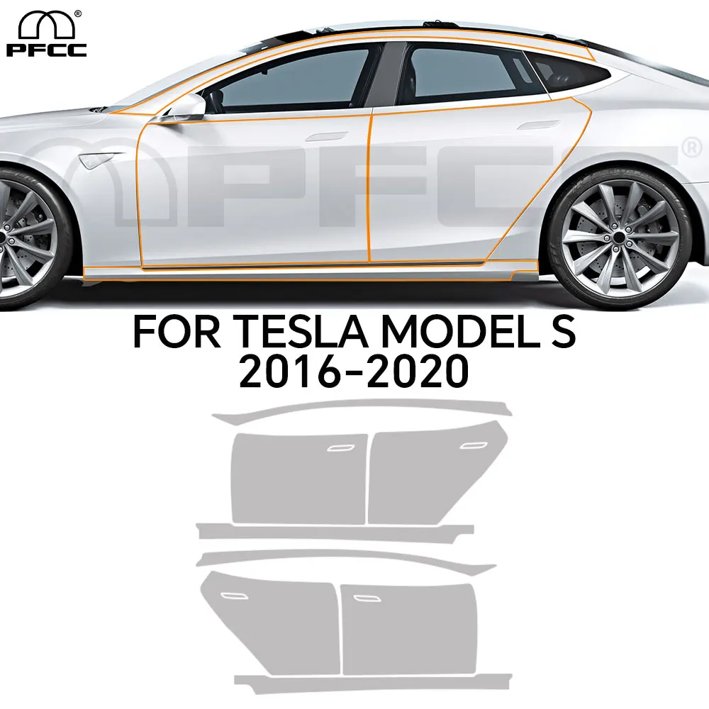 

For Tesla Model S 2016-2020 TPU Paint Protection Film Pre-cut PPF Clear Bra Car Body Anti-Scratch Resistant Invisible Repairable
