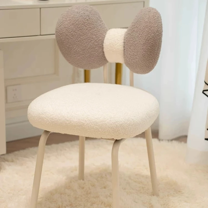 Cute Cream Style Vanity Chair Rotating Dressing Stool Home Dining Makeup Stool Decor Minimalist Bedroom Dresser Chair Furniture