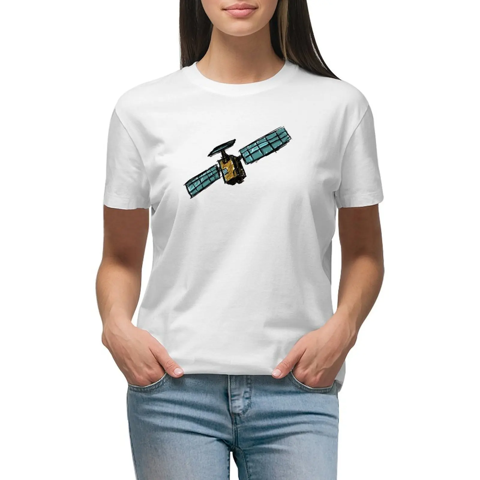 

Cecilia and the Satellite T-shirt cute tops tees Blouse cotton t shirts Women