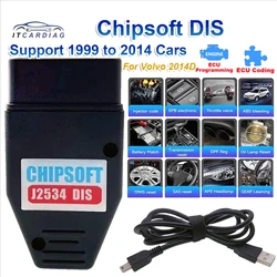 2025 Chipsoft DIS J2534 KLine CAN BUS Adapter for Volvo 2014D Dice Full System USB OBD2 Scanner Active Test Car Diagnostic Tools