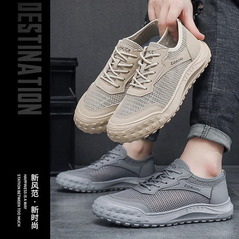 2024 Summer Breahable Men Shoes Casual Sneakers Waterproof Men Outdoor Shoes Mesh Non-slip Sole Mesh Walking Shoe Man Zapatos