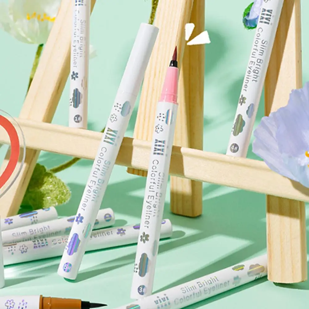 실키 리퀴드 아이 라이너 펜 빠른 건조 방수 땀 방지 지속 아이 펜슬 부드러운 아이 라이너 라이잉 롱 펜 누에 라인 M7W9