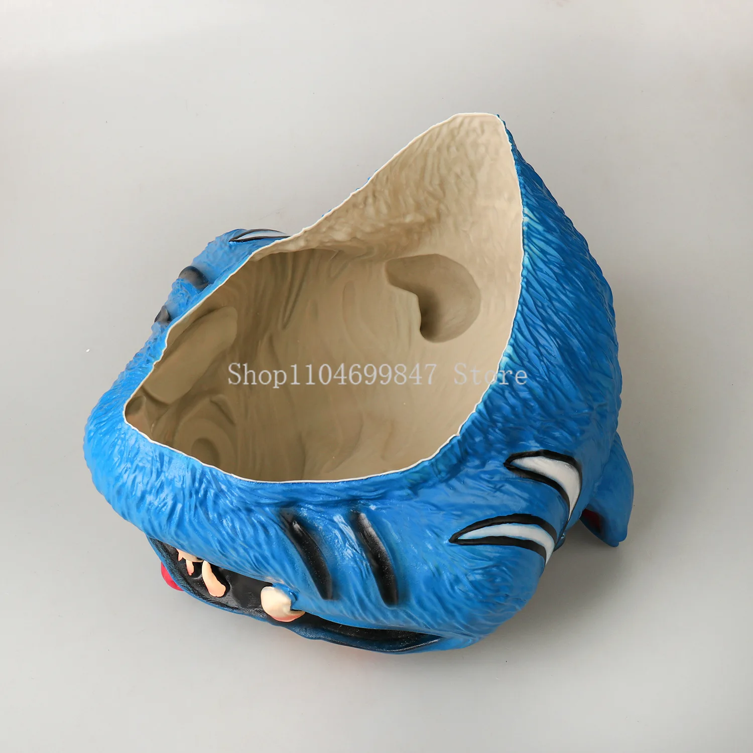KPop شيطان الصيادين جينو الحيوانات الأليفة الأزرق النمر تأثيري حلي قناع هالوين اللاتكس القبعات الدعامة الأنياب الحادة عيون عملاقة الدعائم الطرف