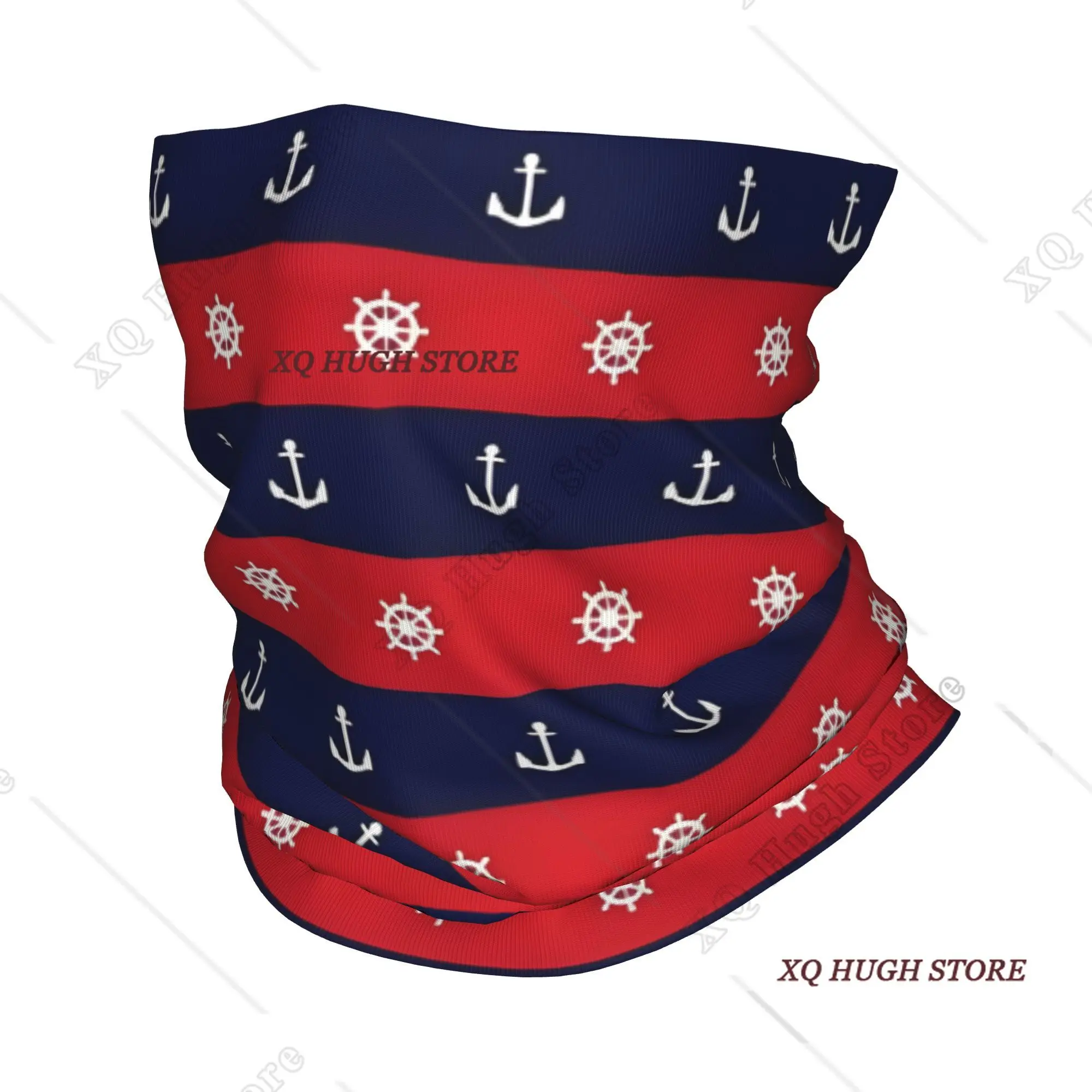 Custom Anchor Compass Captain Sailor Adventure Nautical Bandana Neck Warmer Women Men Winter Ski Hiking Scarf Gaiter  Face Cover
