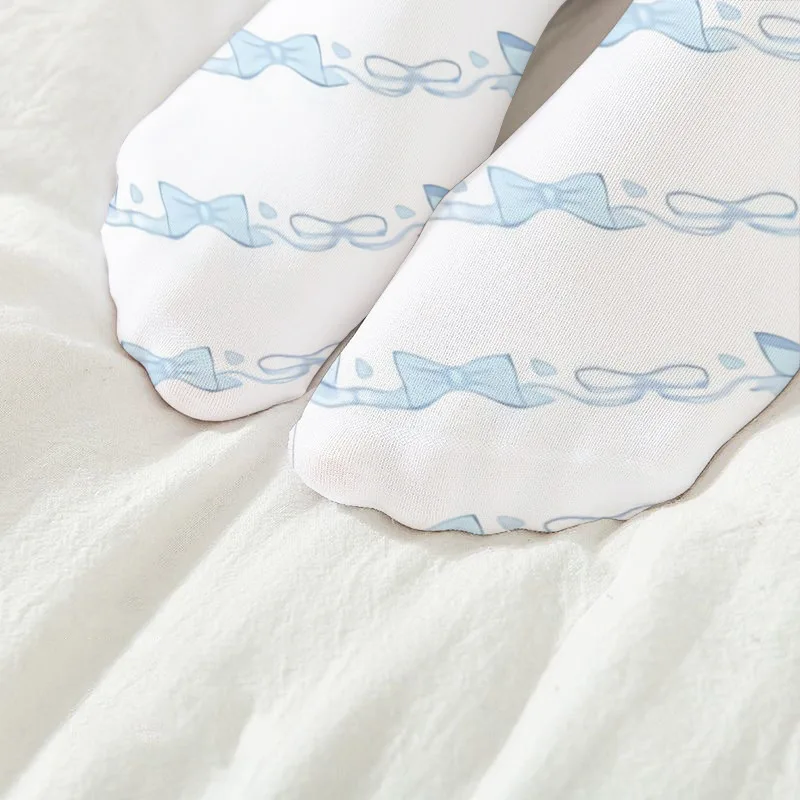 Anime Heks Lolita Witte Kousen Harajuku 3D Gedrukt Zoete Kawaii Kousen Vrouwen Leuke Kousen Fluwelen Hoge Overknee Sokken